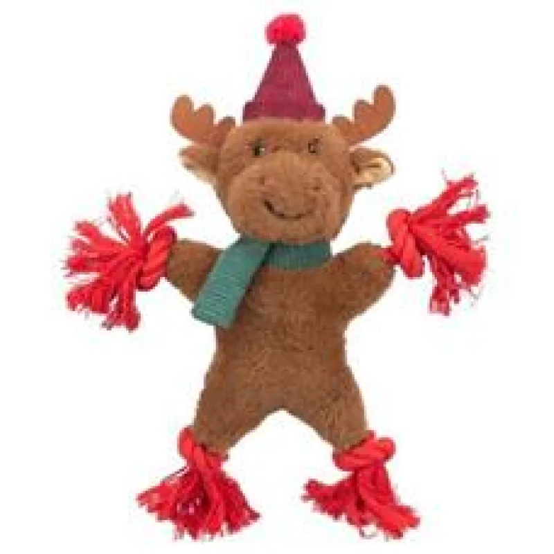 Xmas REINDEER - vánoční sob , píská/šustí, plyš/lano 1 ks