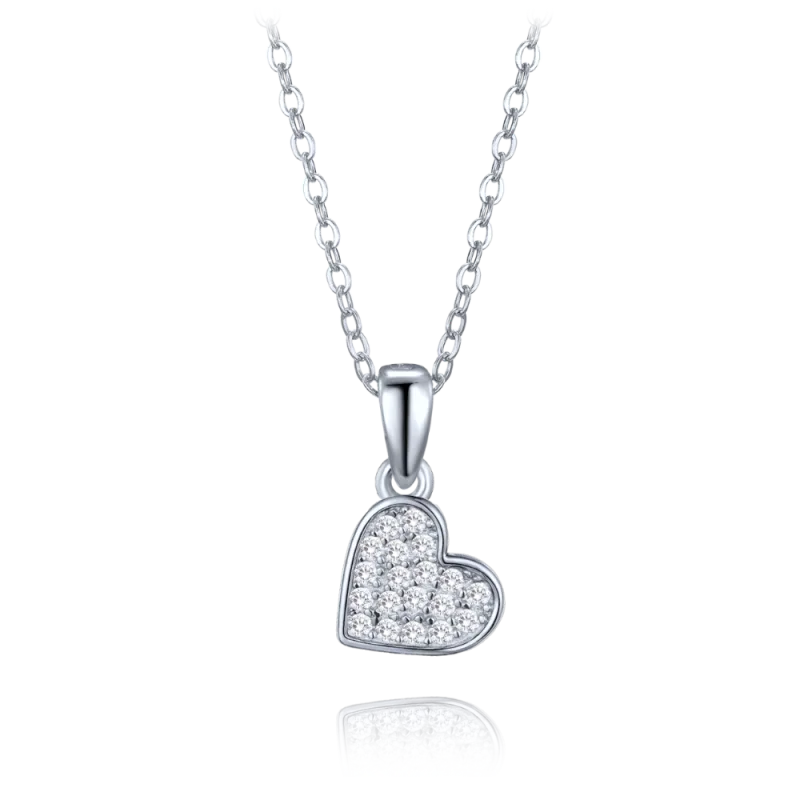 MINET Stříbrný náhrdelník se srdíčkem - dcera JMAS0317SN40