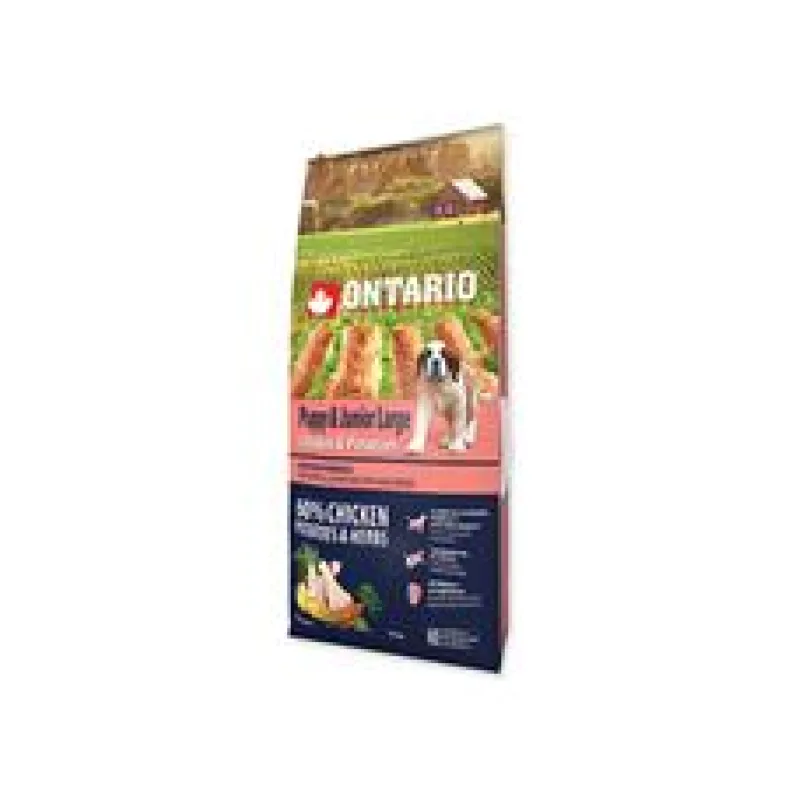ONTARIO Puppy & Junior Large Chicken & Potatoes & Herbs 2 x 12 kg