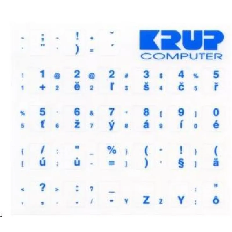 PremiumCord Česká přelepka na klávesnici - modrá pkczM