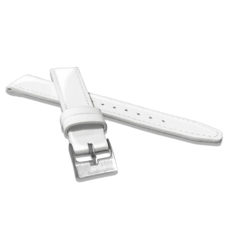 MINET Bílý kožený řemínek s vysokým leskem GLAMOUR - 14