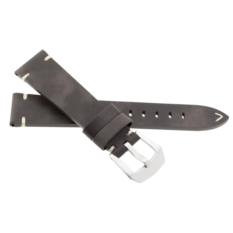 JVD Kožený pánský černý řemínek na hodinky R42101/22