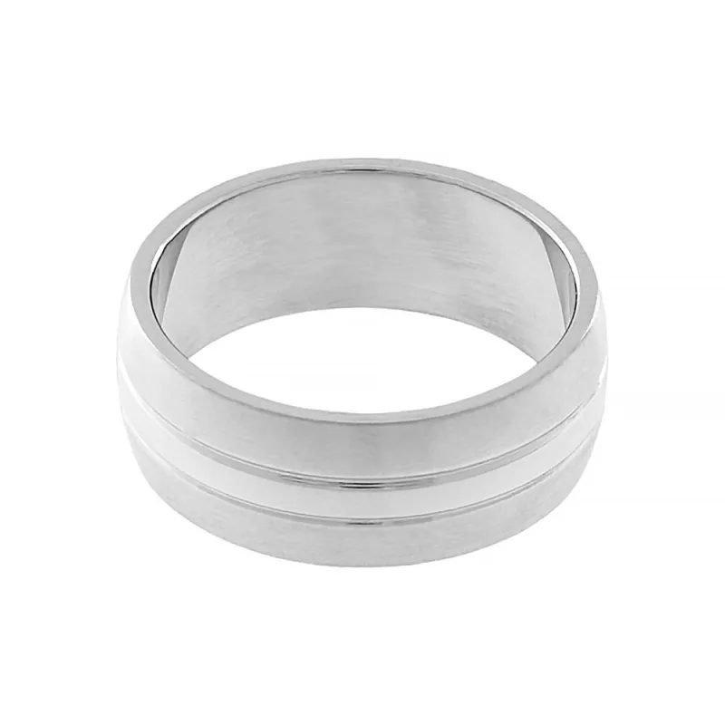 MPM Ocelový snubní nerezový prsten 5388A (velikost 57) - stříbrné barvy
