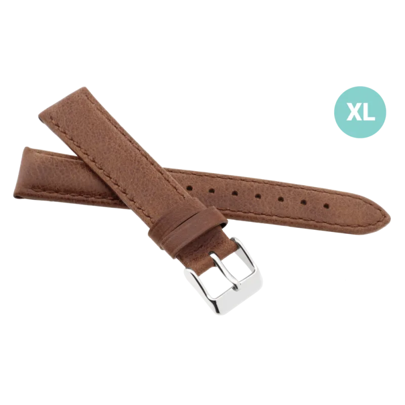 JVD Kožený unisex hnědý řemínek na hodinky R41503/20XL