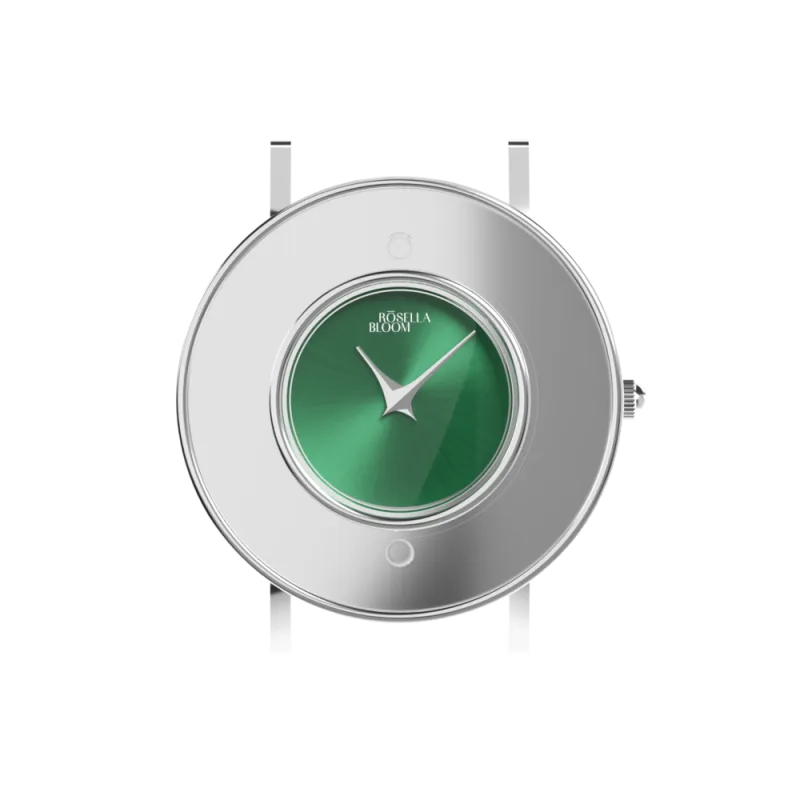 Stříbrné pouzdro/zelený číselník RBR14C819-17XS