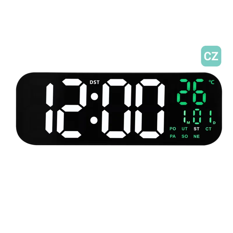 JVD Digitální černé hodiny s LED bílými číslicemi JVD DH9016.3