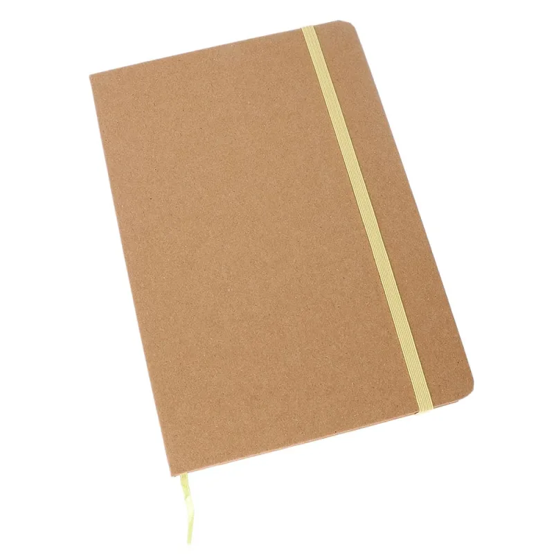 MPM Linkovaný poznámkový blok s deskami z recyklovatelného kraftového papíru Idah A5 - žlutý G01.4305.10