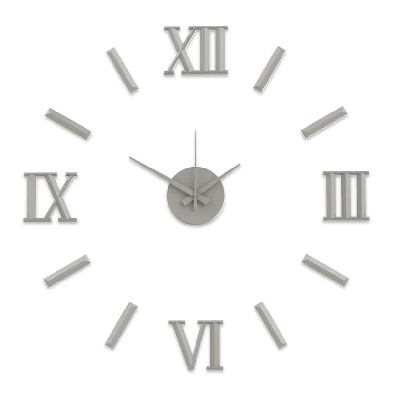 MPM Stříbrné lesklé nalepovací hodiny E01.3770