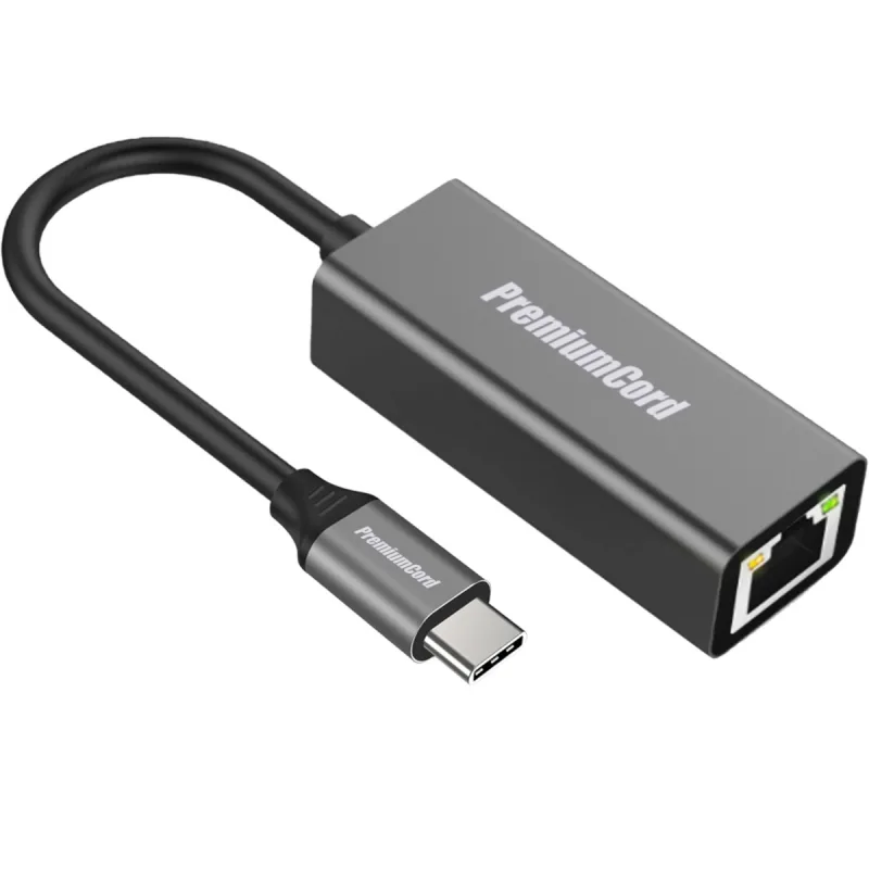 PremiumCord Prevodník USB-C na Gigabit kon. RJ45 ku31ether02