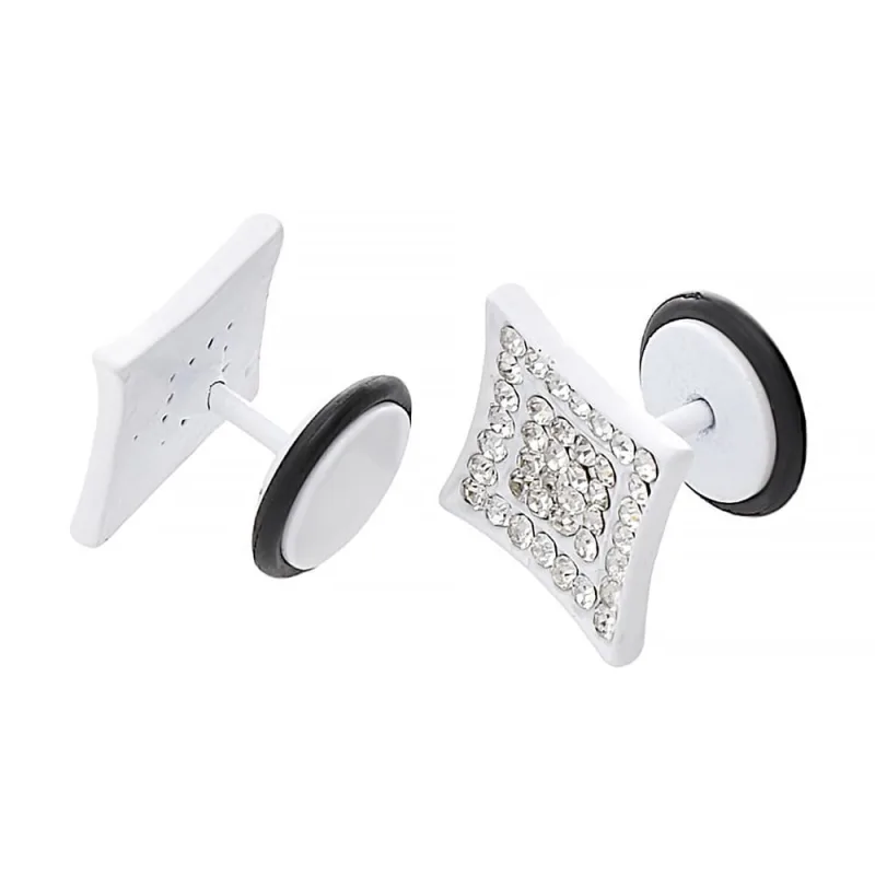 MPM Dámské ocelové nerezové náušnice 6949 - stříbrnobílé barvy