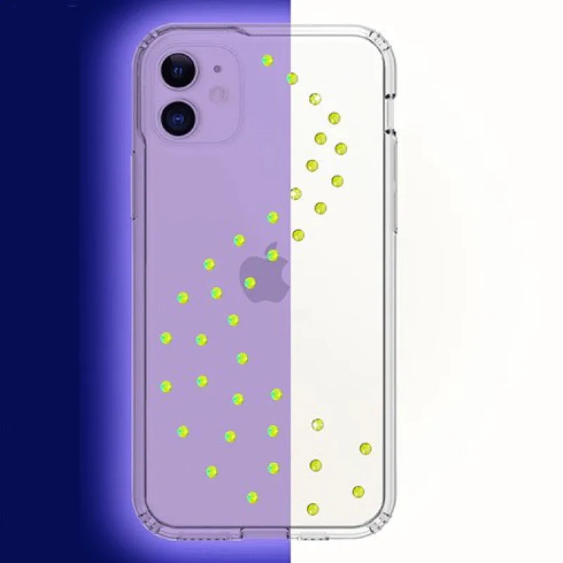 Swarovski kryt Milky Way Clear pre iPhone 11 - Neon Yellow IPXR2-MW-CL-NYE