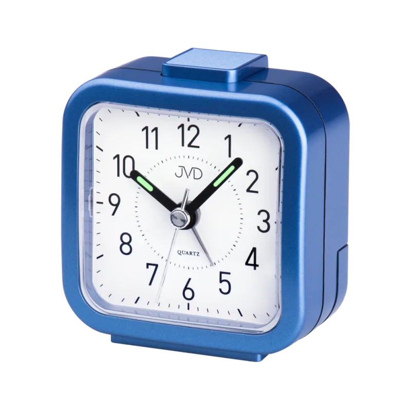 JVD Modrý bateriový analogový budík JVD SR105.4