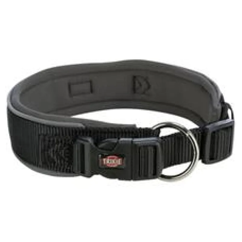 PREMIUM obojek extra široký, černá/grafit M-L: 40-48 cm/40 mm