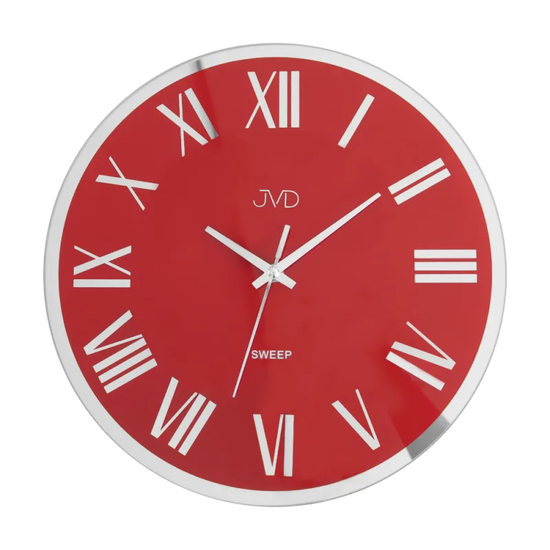 Luxusní skleněné nástěnné hodiny s římskými čísly JVD NS22006.2