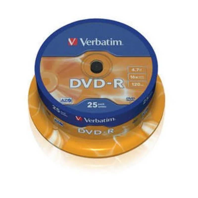 VERBATIM DVD-R(25-balenie)Vreteno/ bežný maloobchod/ 16x/ 4.7GB 43522