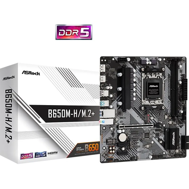ASRock MB Sc AM5 B650M-H/ M.2+, AMD B650, 2xDDR5, 1xDP, 1xHDMI, mATX…