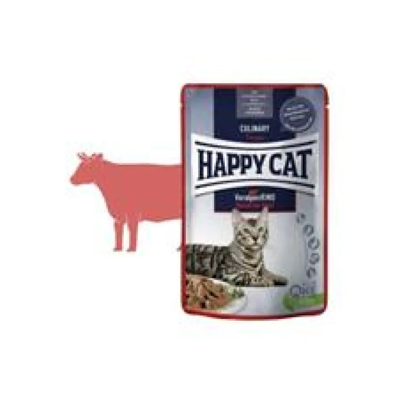 Happy Cat MEAT IN SAUCE Culinary Voralpen-Rind / Hovězí 85 g