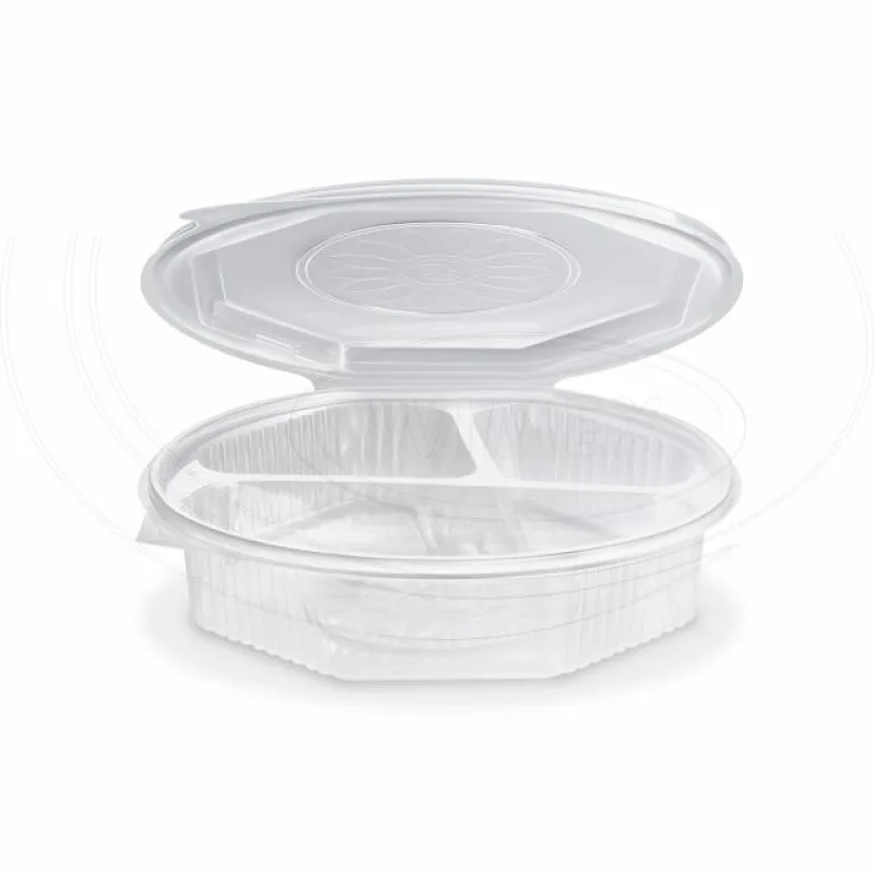 Menu mísa osmiboká průhledná s víčkem 3-dílná (PP) [25 ks] (PP817)