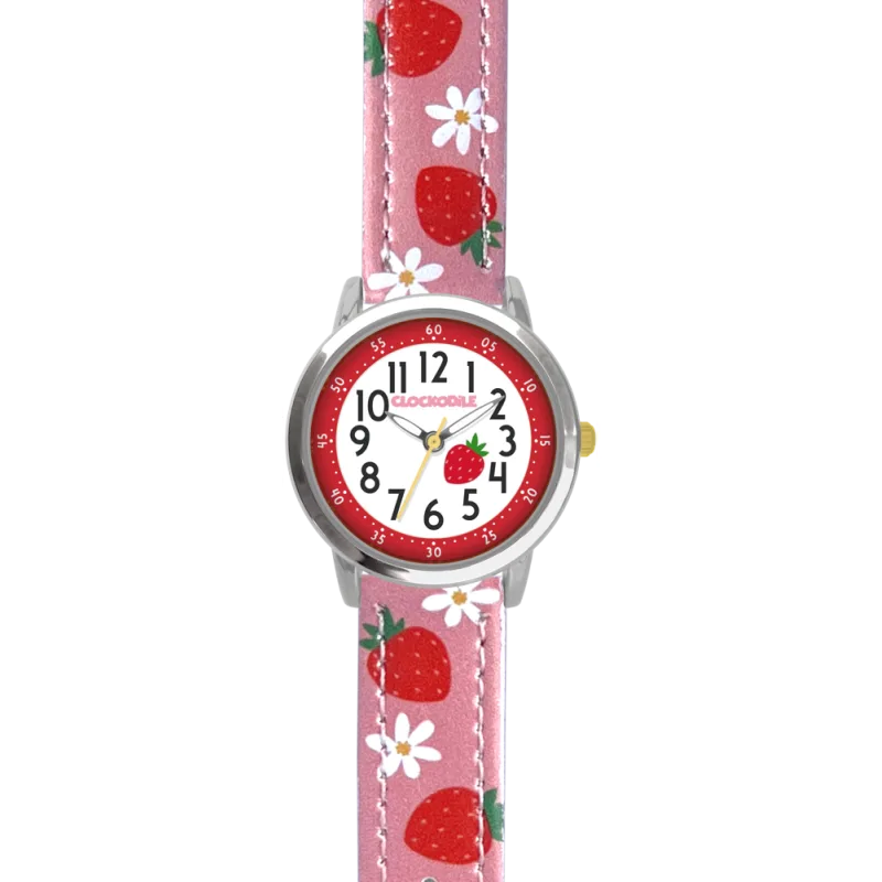 CLOCKODILE Růžové dívčí dětské hodinky JAHODY CWG5220