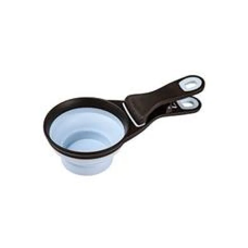 Odměrka na krmivo SILICONE s klipem modrá modrá L