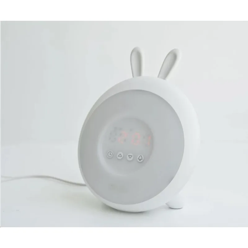 Rabbit & Friends Dětská lampička s budíkem | Bílá 27999