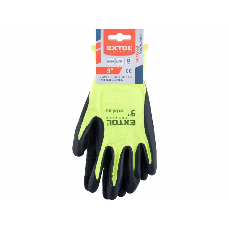 Rukavice nylonové polomáčané v latexe, EXTOL PREMIUM