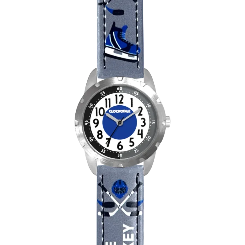 CLOCKODILE Dětské svítící šedé chlapecké hodinky HOKEJ CWB0112