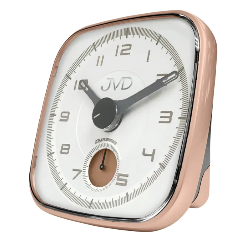 Stylové moderní analogový netikající tichý budík DYNAMIC JVD SRPC09.1