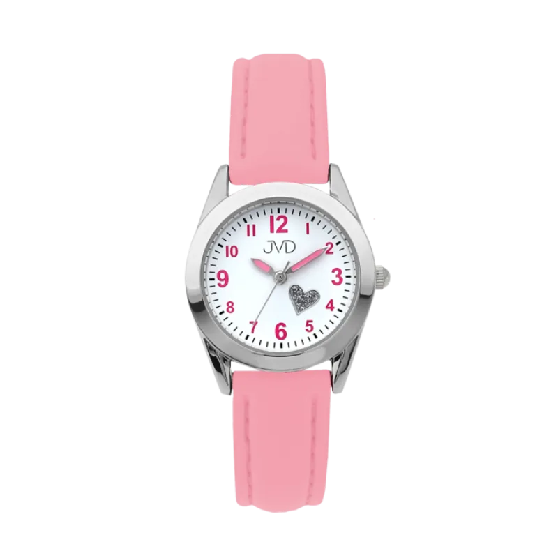 Dětské dívčí náramkové čitelné hodinky JVD J7178.2 se srdíčkem