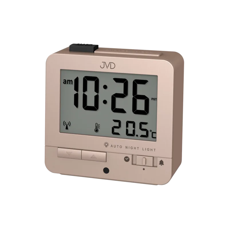 JVD Digitální rose gold rádiem řízený budík JVD RB9401.3