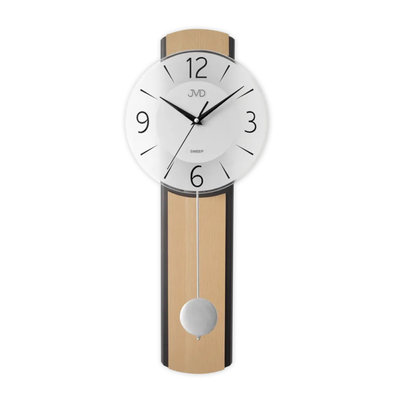 JVD Dřevěné skleněné tiché kyvadlové hodiny JVD NS22017/68