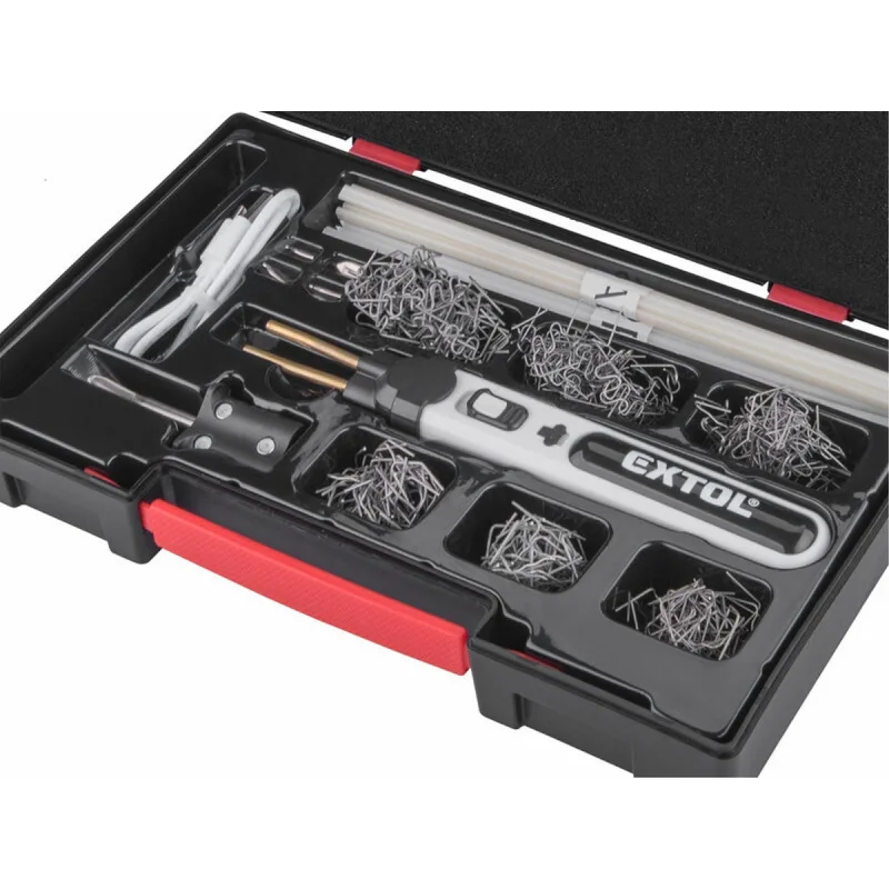 Zváračka sponkovacia na plasty akumulátorová, 2Ah, príslušenstvo, EXTOL PREMIUM