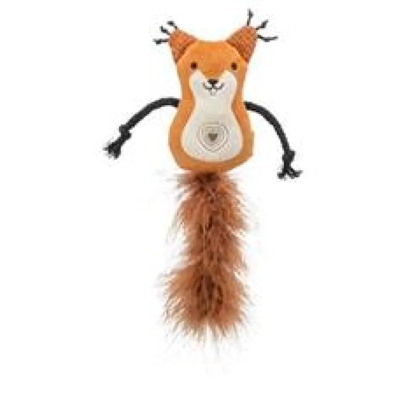 Veverka s peříčkovým ocasem, catnip, 12cm/24 cm, plyš 1 ks