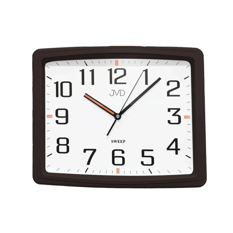 JVD Nástěnné tiché netikající hnědé hodiny JVD HX2497.2