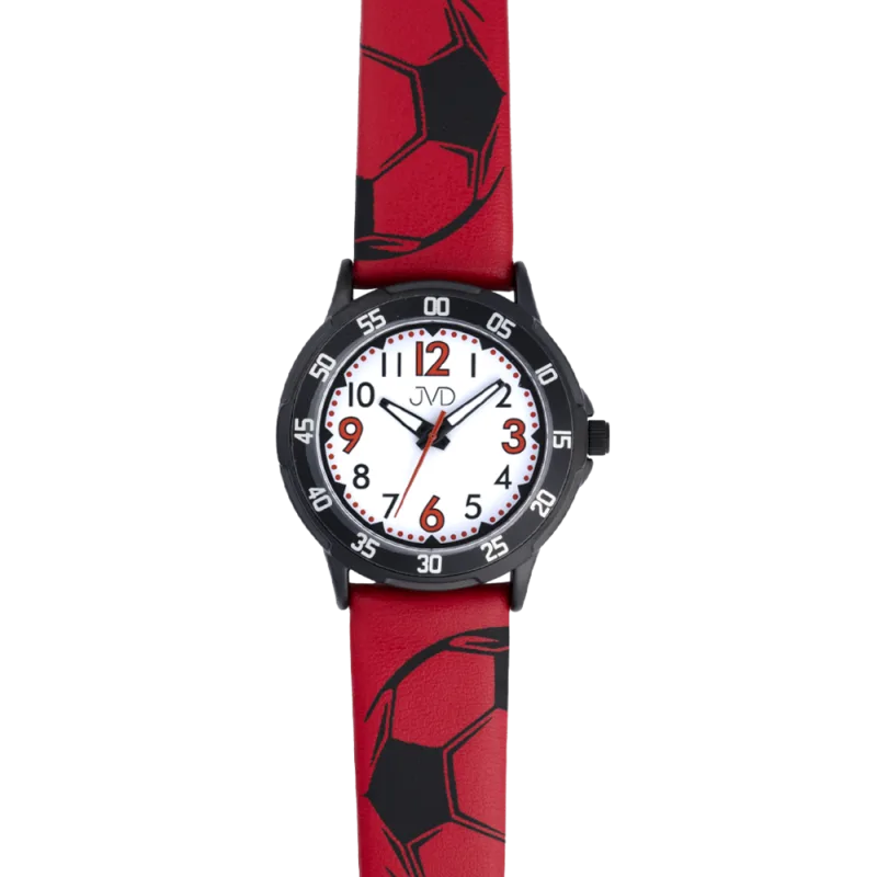 JVD Dětské chlapecké černo červené náramkové hodinky JVD J7220.3