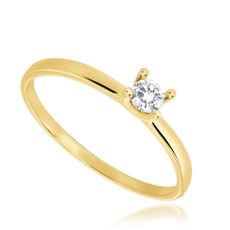 MINET Zásnubní zlatý prsten s bílým zirkonem Au 585/1000 vel. 51 - 0,75g JMG0338WGR51