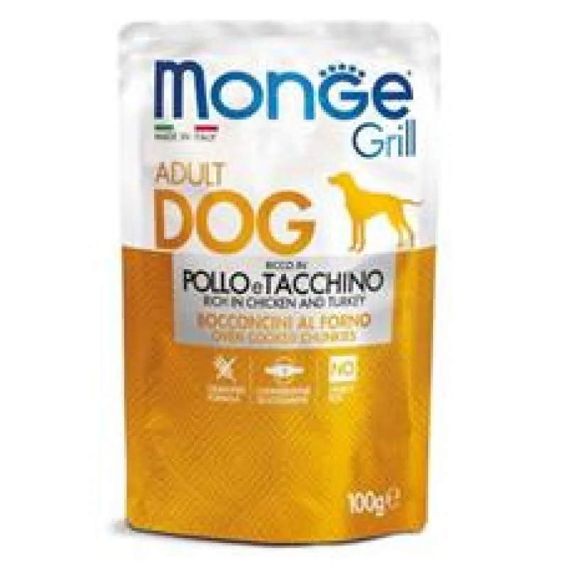 MONGE GRILL kapsička kuře a krůta pro psy 100 g