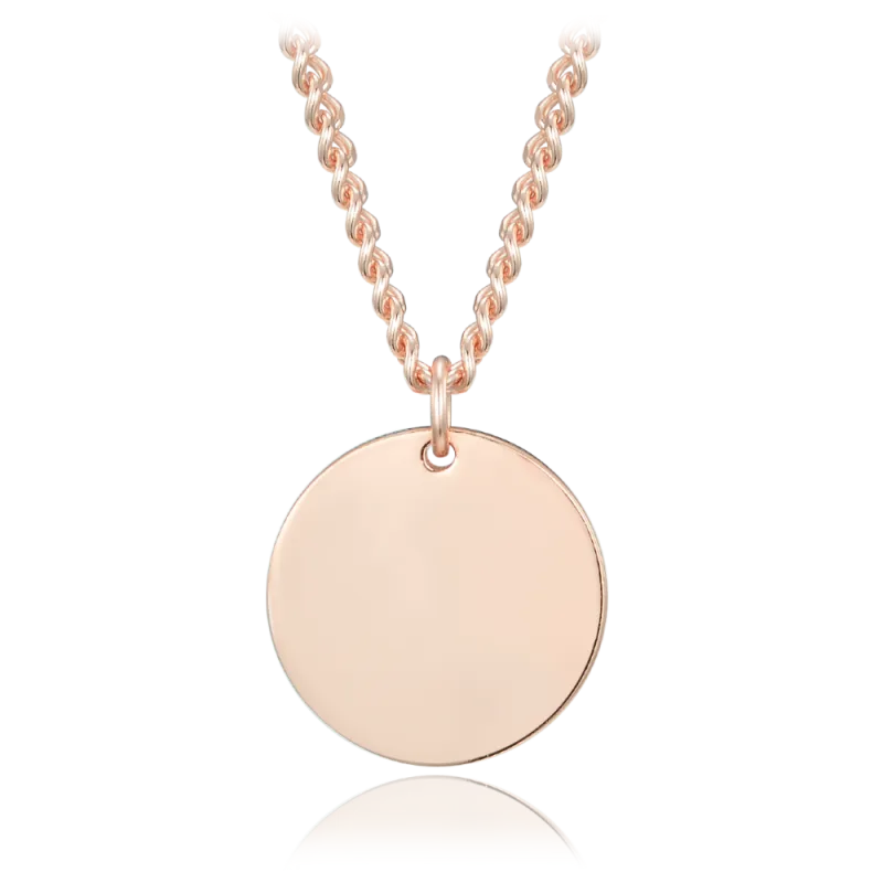 MINET Decentní Rose gold stříbrný náhrdelník s kolečkem JMAN0635RN50