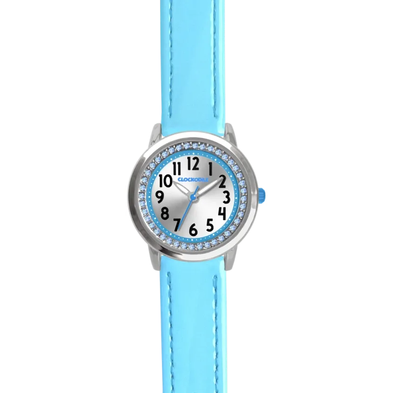 CLOCKODILE Náramkové tyrkysové dívčí dětské hodinky s kamínky CWG5230