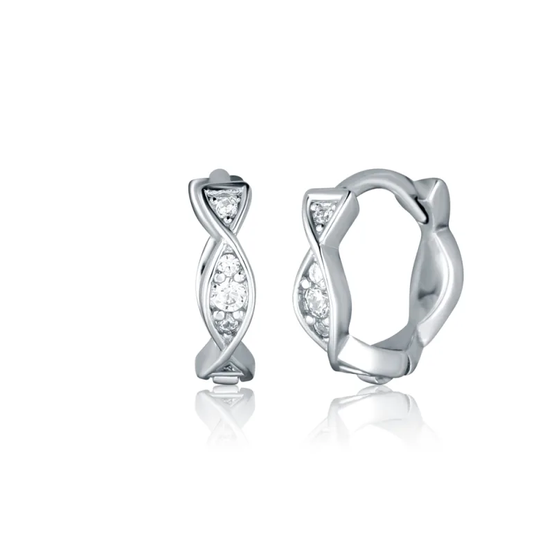 JVD Dámské stříbrné kruhové náušnice se zirkony SVLE2798X86BI00