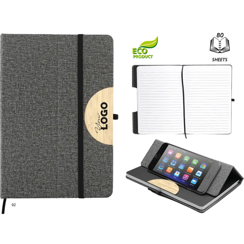 Blok A5 v látkovém vzhledu s bambusovým doplňekem G01.4194.90