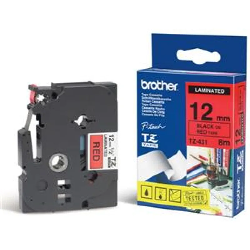 TZE-431, červená/ čierna, 12mm TZE431