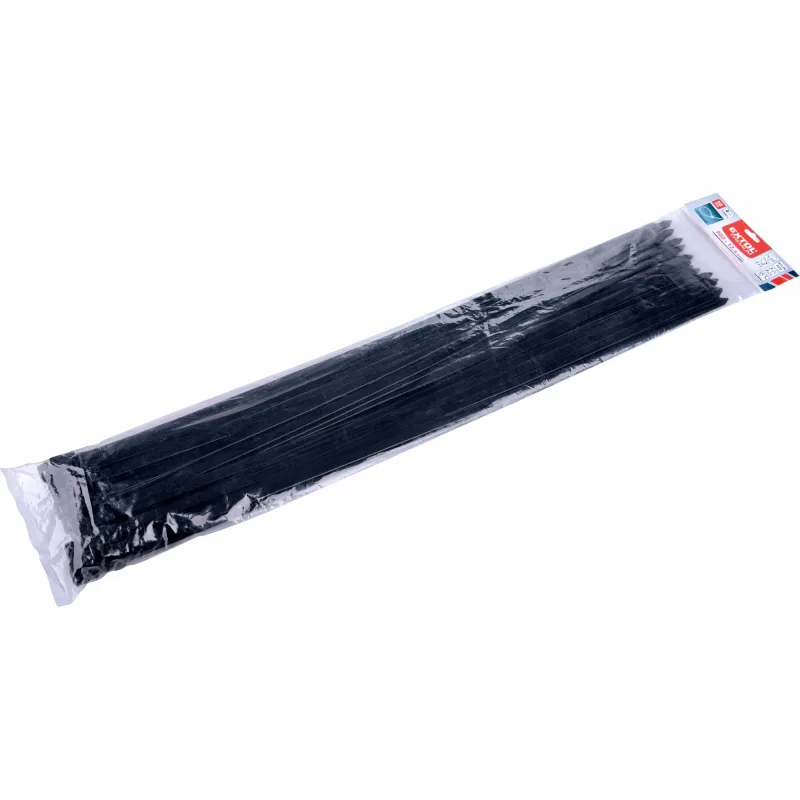 Pásky sťahovacie čierne, 12,4x900mm, 50ks, ⌀265mm, 120kg, nylon PA66, EXTOL PREMIUM