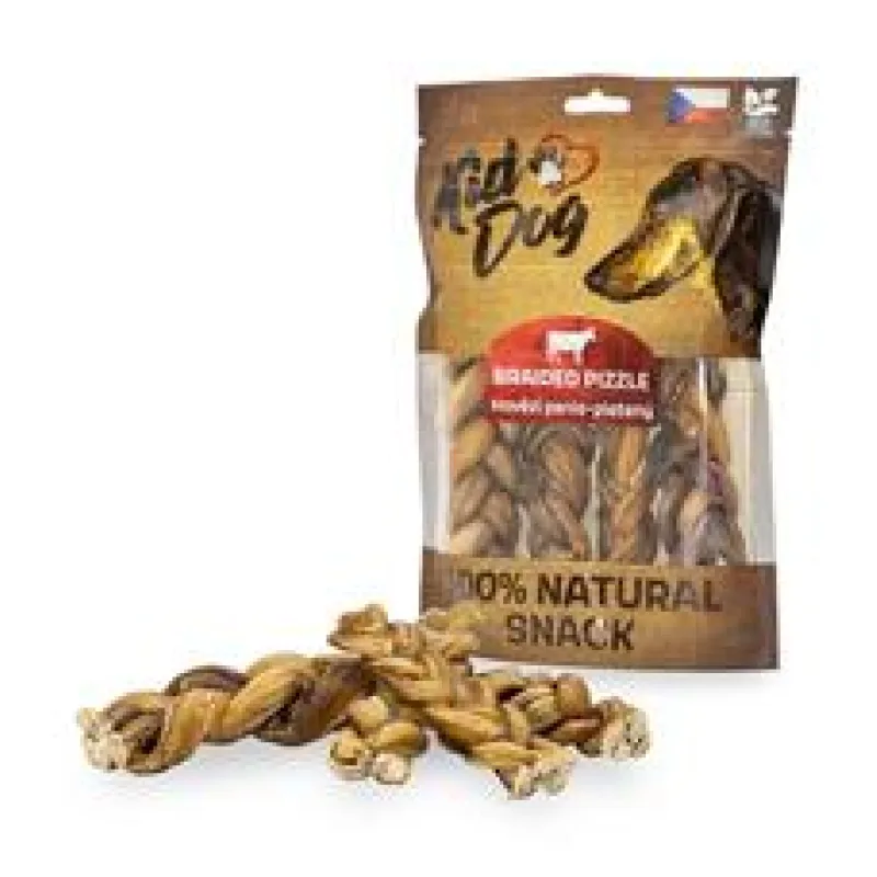 KIDDOG 100 % Natural Snack, hovězí penis pletený 12 cm 200g