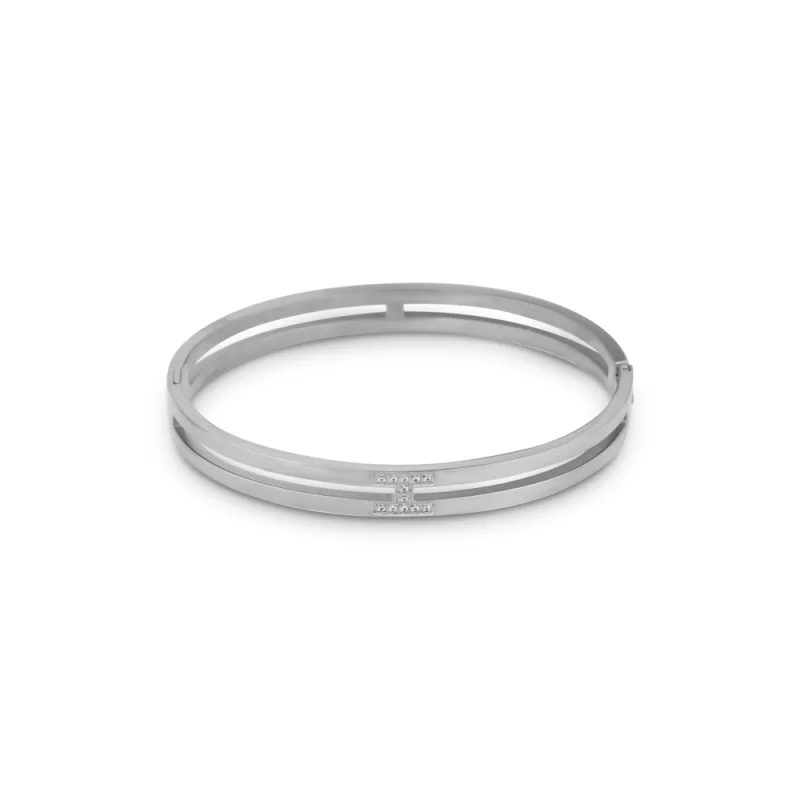 JVD Dámský ocelový náramek se zirkony JGB18SXL