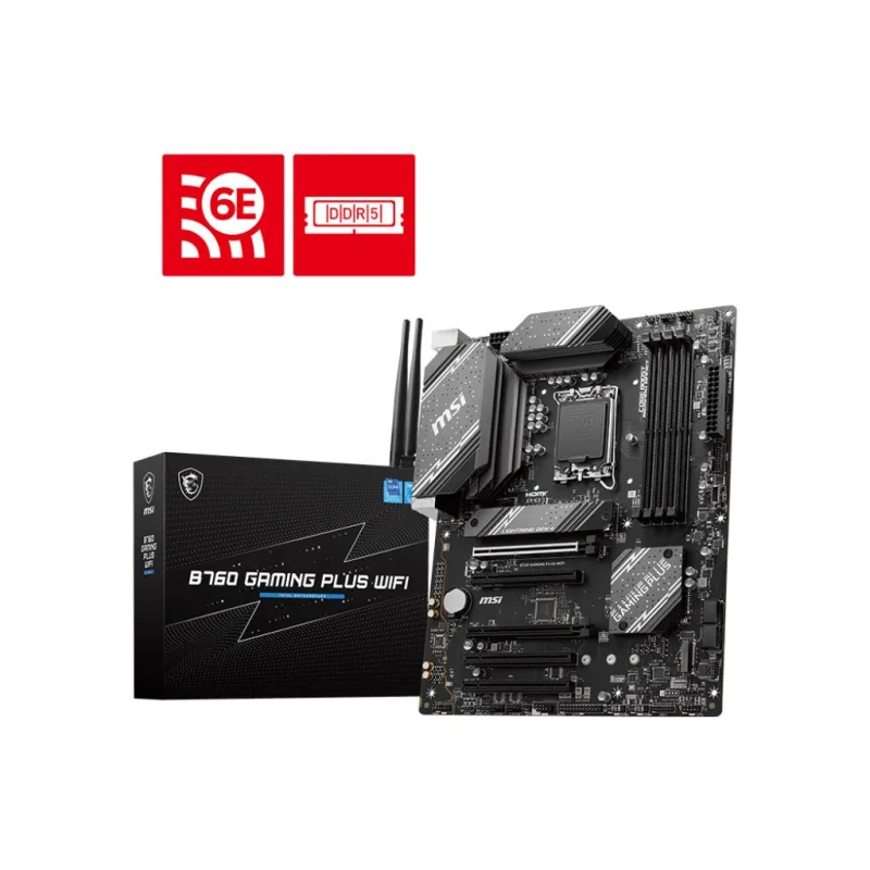 MSI MB Sc LGA1700 B760 GAMING PLUS WIFI, Intel B760, 4xDDR5, 1xDP, …