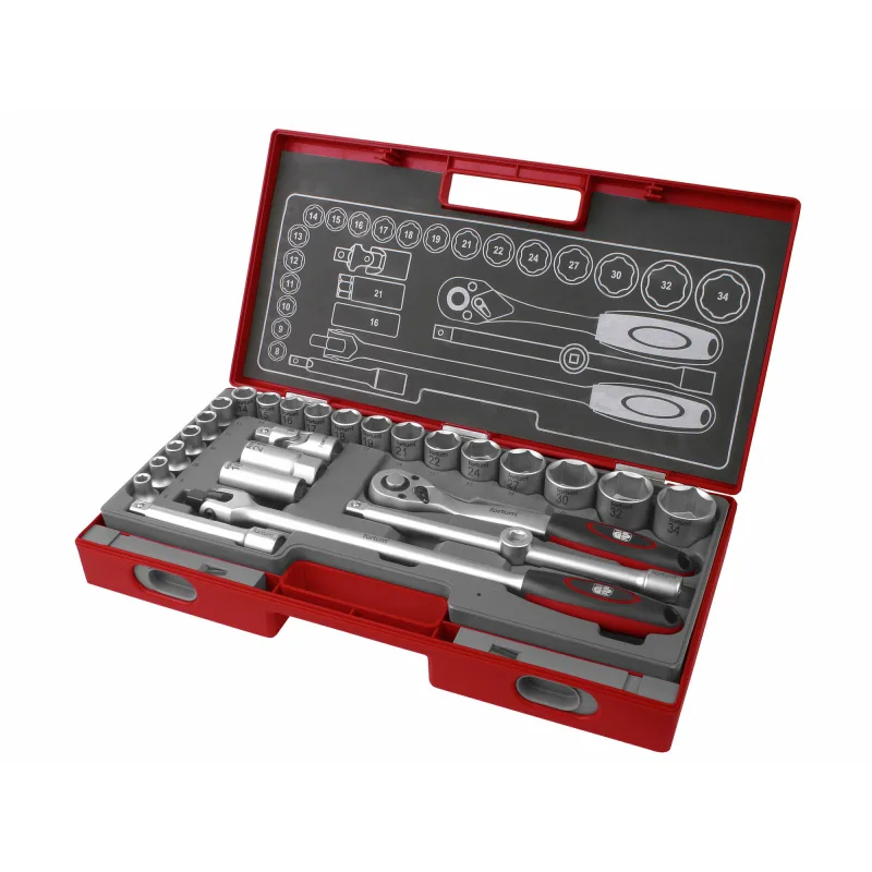 Sada nástrčných kľúčov, 27-dielna, FORTUM