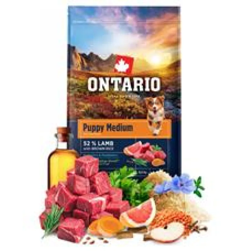 Ontario Puppy Medium Lamb & Brown Rice 6,5kg