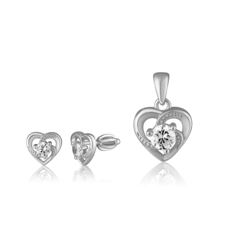 JVD Dámská pozlacená stříbrná souprava se zirkony set SVLS0142SH2BI00