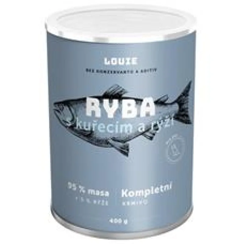 Louie konz. pro psy ryba s kuřecím a rýží 400 g